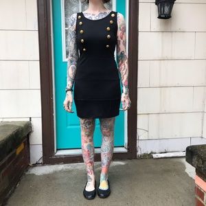 Small LBD with ornate gold decoration buttons